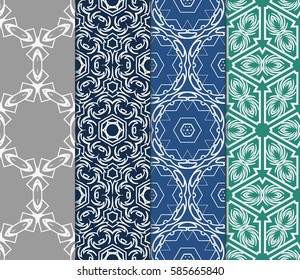 set of spring decorative floral seamless pattern. vector illustration. for invitation, greeting card, wallpaper, interior design