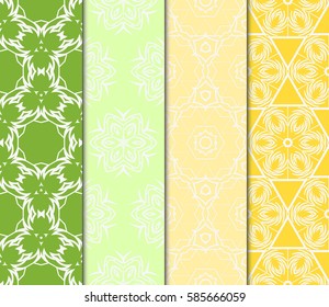 set of spring decorative floral seamless pattern. vector illustration. for invitation, greeting card, wallpaper, interior design