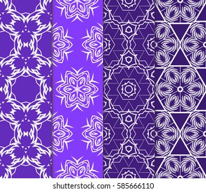 set of spring decorative floral seamless pattern. vector illustration. for invitation, greeting card, wallpaper, interior design