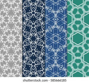 set of spring decorative floral seamless pattern. vector illustration. for invitation, greeting card, wallpaper, interior design