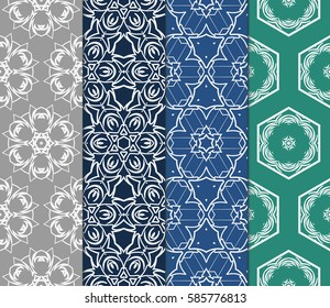 set of spring decorative floral seamless pattern. vector illustration. for invitation, greeting card, wallpaper, interior design