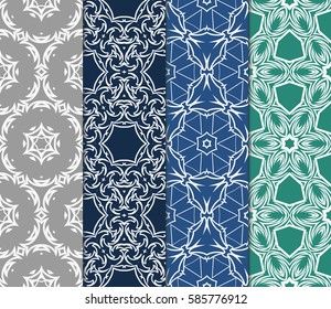 set of spring decorative floral seamless pattern. vector illustration. for invitation, greeting card, wallpaper, interior design