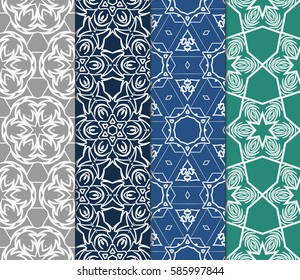 set of spring decorative floral seamless pattern. vector illustration. for invitation, greeting card, wallpaper, interior design