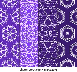 set of spring decorative floral seamless pattern. vector illustration. for invitation, greeting card, wallpaper, interior design
