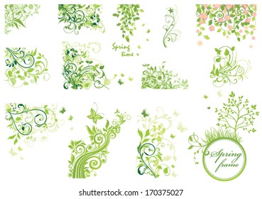 Set of spring floral design