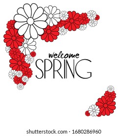 The set of Spring Flowers. Forget me not flowers. Spring vector illustration isolated on white background. Single flower, wreath, bunch, branches and bouquet flowers. Floral elements.