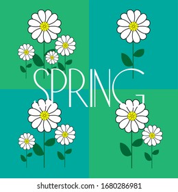 The set of Spring Flowers. Forget me not flowers. Spring vector illustration isolated on white background. Single flower, wreath, bunch, branches and bouquet flowers. Floral elements.
