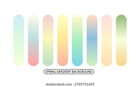 Set of Spring Gradient Rounded Capsule Shapes Abstract Vector Elements
