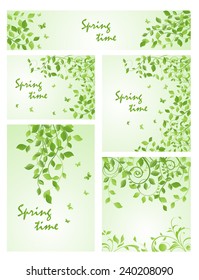 Set of spring green templates