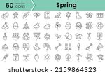 Set of spring icons. Line art style icons bundle. vector illustration