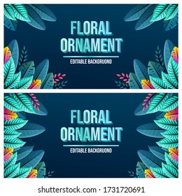 un conjunto de ornamento de hojas de primavera, exclusivo concepto floral moderno, para afiches y fondo de volante