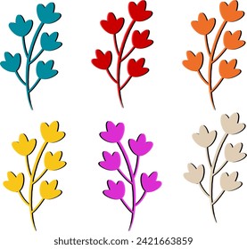 Set von Frühlingsblättern Grafikdesign