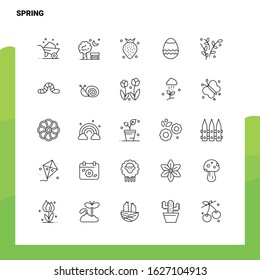 Set of Spring Line Icon set 25 Icons. Vector Minimalism Style Design Black Icons Set. Linear pictogram pack.