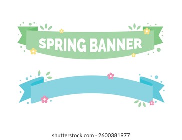 Set spring ribbon with flower