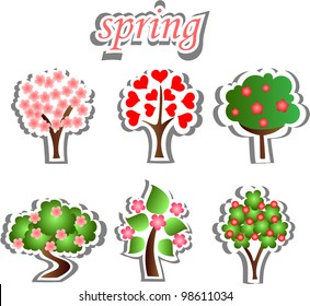 Set of spring trees, the vector