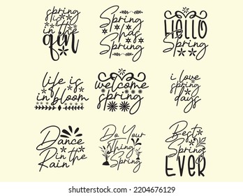 Set of spring  t-shirt design 