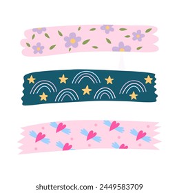 Establecer concepto de cinta washi de muelle. Diseño de San Valentín.
