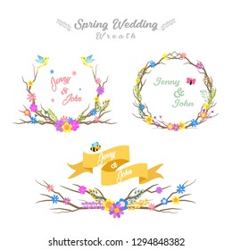 Set of Spring Wedding Wreaths