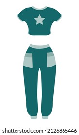 A set of spring women's clothing. Vector illustration
