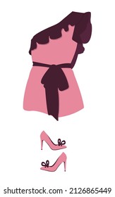 Un conjunto de prendas de primavera para mujeres. Ilustración del vector