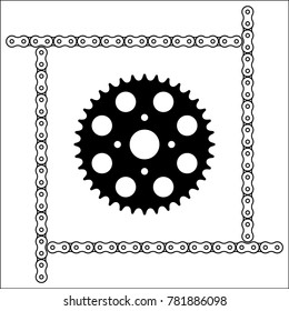 Set of sprocket and chain