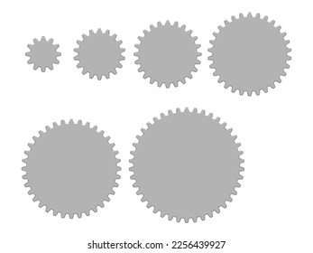 set of spur gear on white background