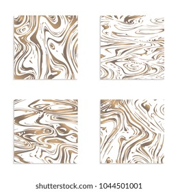 Set of square abstract marble texture backgrounds for product design. Modern ink. Vector illustration. Fashion textiles, fabric, packaging. Vector.