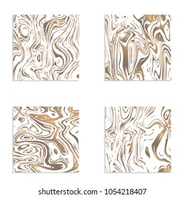 Set of square abstract marble texture backgrounds for product design. Modern ink. Vector illustration. Fashion textiles, fabric, packaging. Vector.