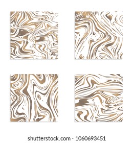 Set of square abstract marble texture backgrounds for product design. Modern ink. Vector illustration. Fashion textiles, fabric, packaging. Vector.