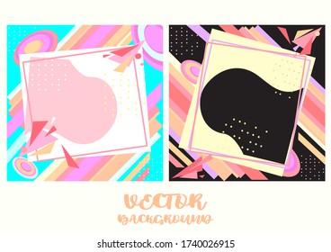 Set of square Abstract Vector illustration. 