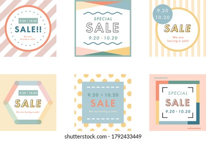 Set of square advertising backgrounds