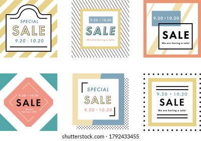 Set of square advertising backgrounds