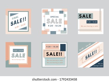Conjunto de fondos de publicidad cuadrados