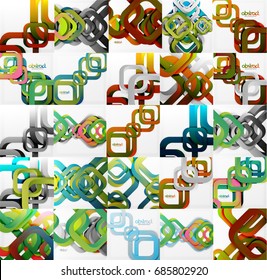Conjunto de fondos cuadrados. Plantillas de diseño de presentaciones empresariales, diseños de folletos o volantes o banners web geométricos