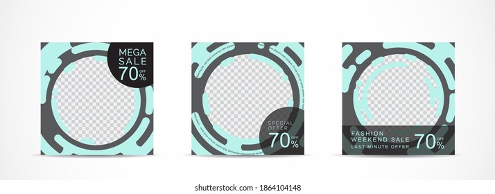 Set square banner template for social media post and web internet ads.vector illustrations.