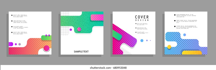 Set of square banner templates