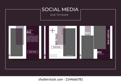 Set of square banner templates, minimal editable digital business marketing banner. Background colors and fonts with stripes. Suitable for social media post and web internet advertisement social media