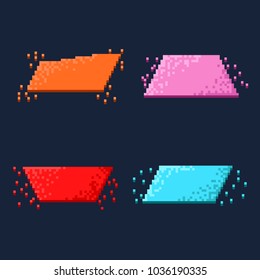 Set of square banner,Colorful pixel banner design