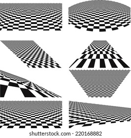 Set of Square in Black and White Abstract Forms . Vector Illustration .