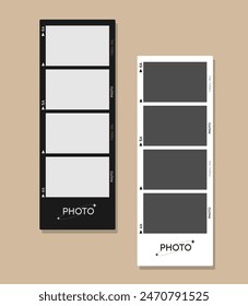 Set of square blank photo frame templates with shadows. Mockup for photography and picture. Vector illustration