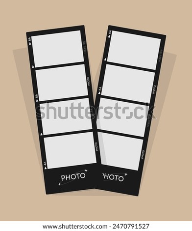 Set of square blank photo frame templates with shadows. Mockup for photography and picture. Vector illustration