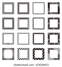 Set of square Border design. for japan style designs.