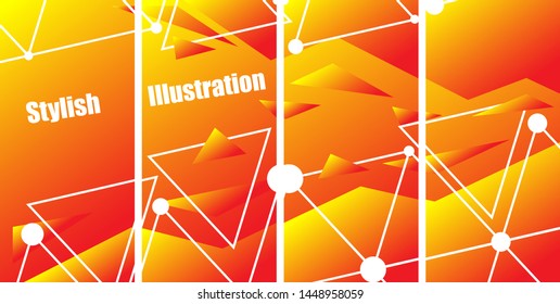 Set of square brochure design . Rectangle template brochure, report, catalog, magazine. Brochure layout modern abstract background. Triangular sections and circles.Vector.