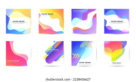 Set square color background , Circles stacked in blue, orange and yellow on a white background , Modern design for presentation and content online , illustration Vector EPS 10