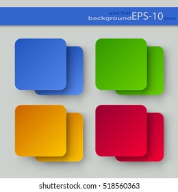 Set of Square Color Backgrounds on a Light Background. EPS-10. Mesh Gradient and Transparency were Used. 