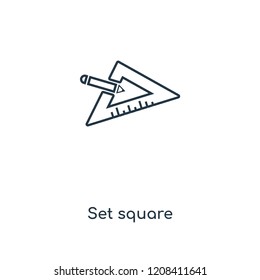 Set square concept line icon. Linear Set square concept outline symbol design. This simple element illustration can be used for web and mobile UI/UX.
