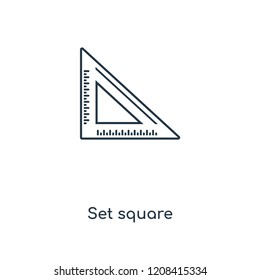 Set square concept line icon. Linear Set square concept outline symbol design. This simple element illustration can be used for web and mobile UI/UX.