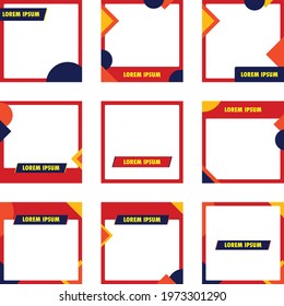Set of square e-commerce social media banner template