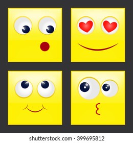 set square emoticons, vector eps10