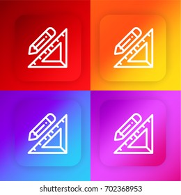 Set square four color gradient app icon set